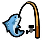 SoftBank fishing pole and fish emoji image