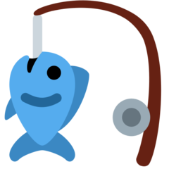 Twitter fishing pole and fish emoji image