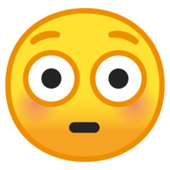 Google flushed face emoji image