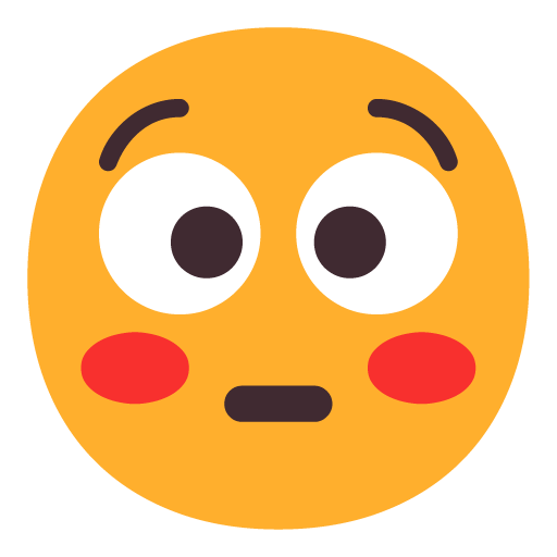 Microsoft flushed face emoji image
