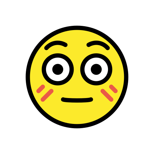 Openmoji flushed face emoji image