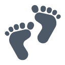 Toss footprints emoji image
