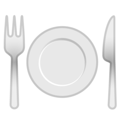 Google fork and knife with plate emoji image