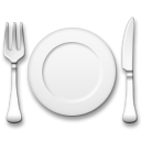 LG fork and knife with plate emoji image