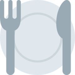 Twitter fork and knife with plate emoji image