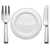 Whatsapp fork and knife with plate emoji image