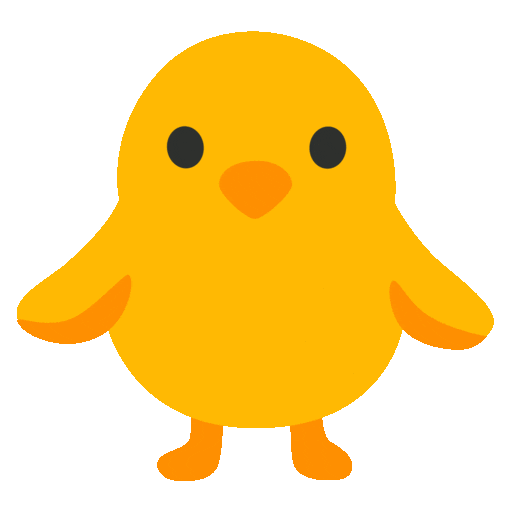 Noto Emoji Animation front-facing baby chick emoji image