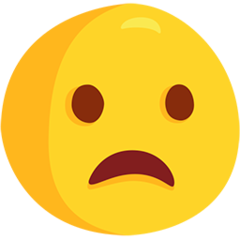 Facebook Messenger frowning face with open mouth emoji image