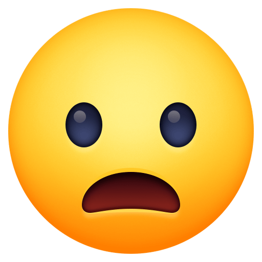 Facebook frowning face with open mouth emoji image