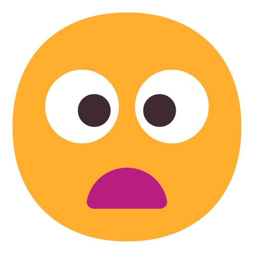 Microsoft frowning face with open mouth emoji image