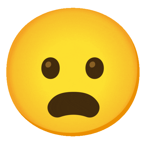 Noto Emoji Animation frowning face with open mouth emoji image