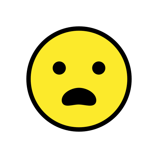 Openmoji frowning face with open mouth emoji image