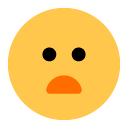 Toss frowning face with open mouth emoji image