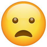 Whatsapp frowning face with open mouth emoji image