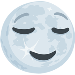 Facebook Messenger full moon with face emoji image