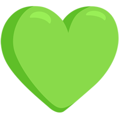 Facebook Messenger green heart emoji image