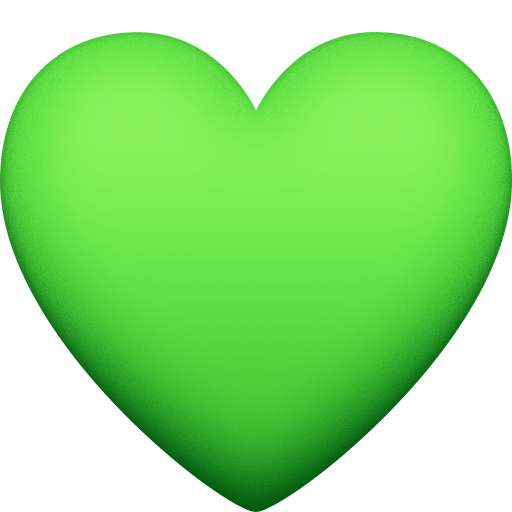 Facebook green heart emoji image