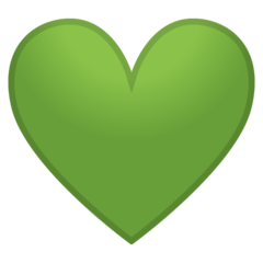 Google green heart emoji image