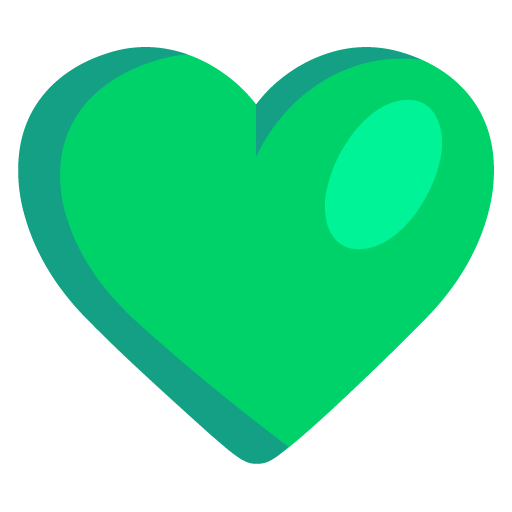 Microsoft green heart emoji image