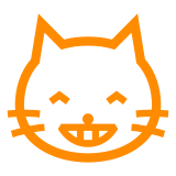 Docomo grinning cat face with smiling eyes emoji image