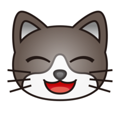 Emojidex grinning cat face with smiling eyes emoji image
