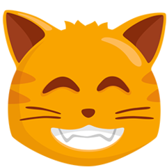Facebook Messenger grinning cat face with smiling eyes emoji image