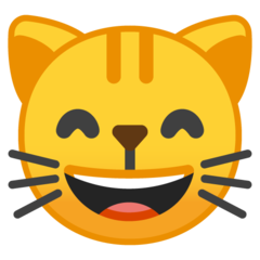 Google grinning cat face with smiling eyes emoji image