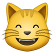 Samsung grinning cat face with smiling eyes emoji image