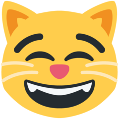 Twitter grinning cat face with smiling eyes emoji image