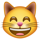 Whatsapp grinning cat face with smiling eyes emoji image