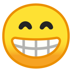 Google grinning face with smiling eyes emoji image