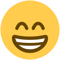 Twitter grinning face with smiling eyes emoji image
