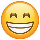 Whatsapp grinning face with smiling eyes emoji image
