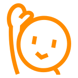 Docomo happy person raising one hand emoji image
