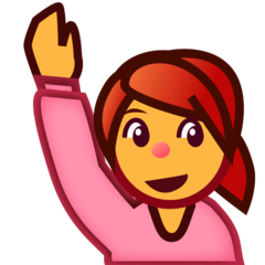 Emojidex happy person raising one hand emoji image