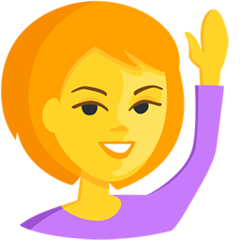 Facebook Messenger happy person raising one hand emoji image
