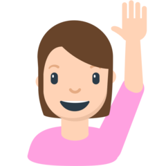 Mozilla happy person raising one hand emoji image