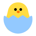 Toss hatching chick emoji image