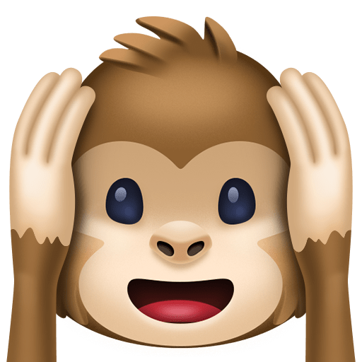 Facebook hear-no-evil monkey emoji image