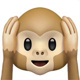IOS/Apple hear-no-evil monkey emoji image