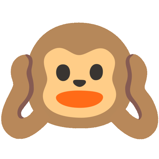 Noto Emoji Animation hear-no-evil monkey emoji image