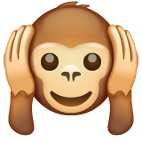 Whatsapp hear-no-evil monkey emoji image