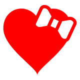 Docomo heart with ribbon emoji image
