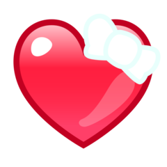 Emojidex heart with ribbon emoji image