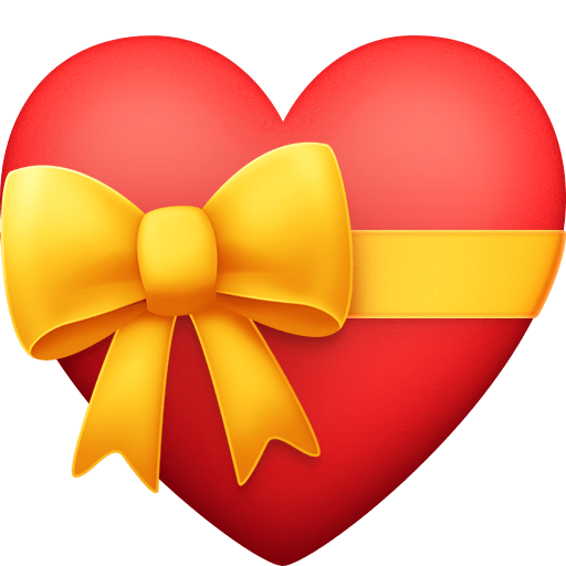 Facebook heart with ribbon emoji image