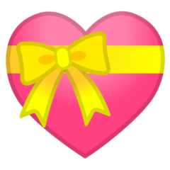 Google heart with ribbon emoji image
