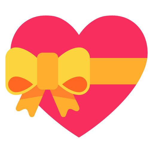 Microsoft heart with ribbon emoji image