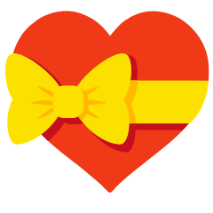 Skype heart with ribbon emoji image