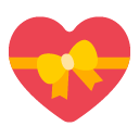 Toss heart with ribbon emoji image
