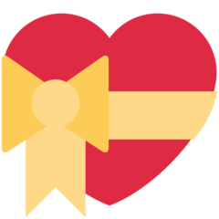 Twitter heart with ribbon emoji image